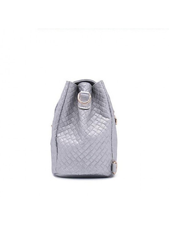 Women PU Bucket Shoulder Bag / Backpack - Pink / Silver / Gray / Black