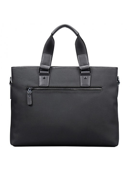 Men Briefcase Top Grade Genuine Leather and Oxford Cloth Business Handbag Vintage First Layer Cowhide Tote Bag