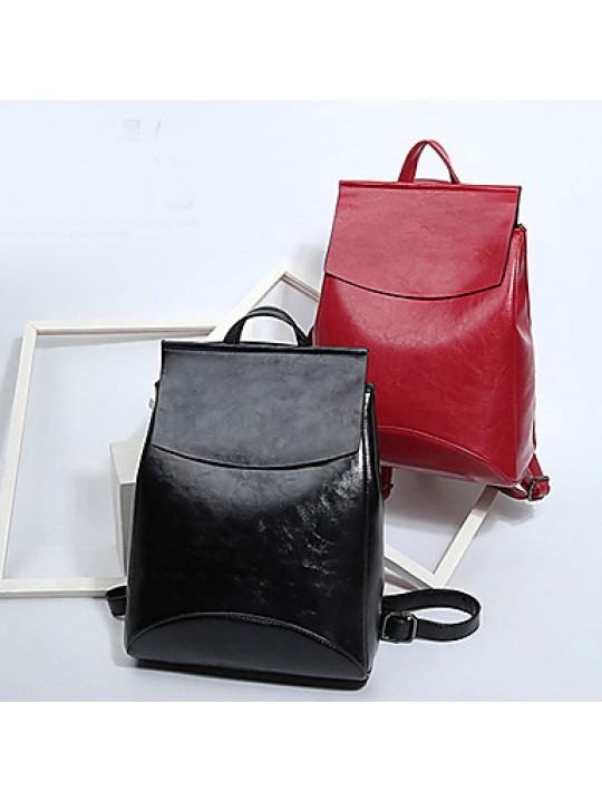  Women PU Bucket Backpack / School Bag / Travel Bag-Blue / Brown / Red / Black