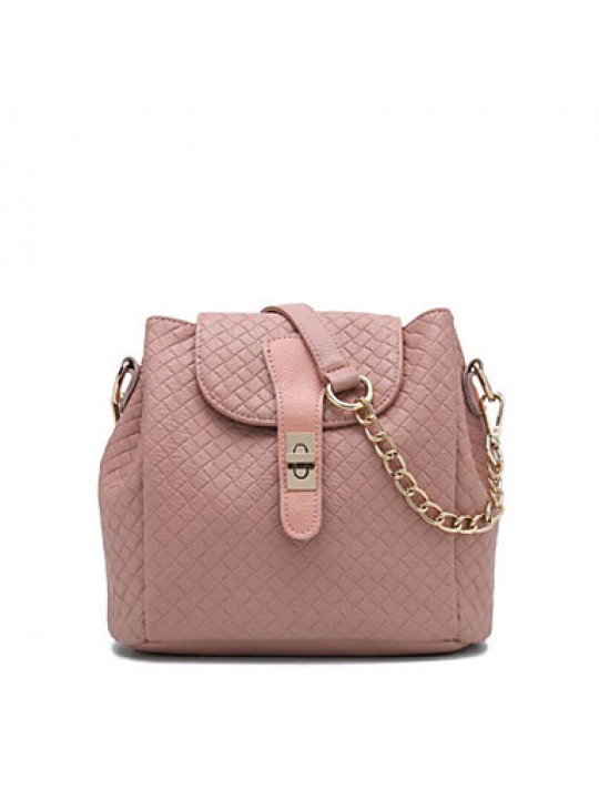 Women PU Bucket Shoulder Bag / Backpack - Pink / Silver / Gray / Black