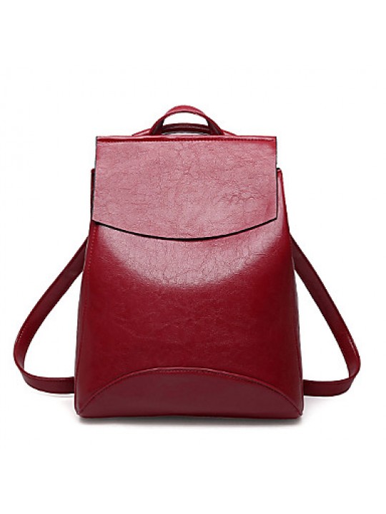  Women PU Bucket Backpack / School Bag / Travel Bag-Blue / Brown / Red / Black