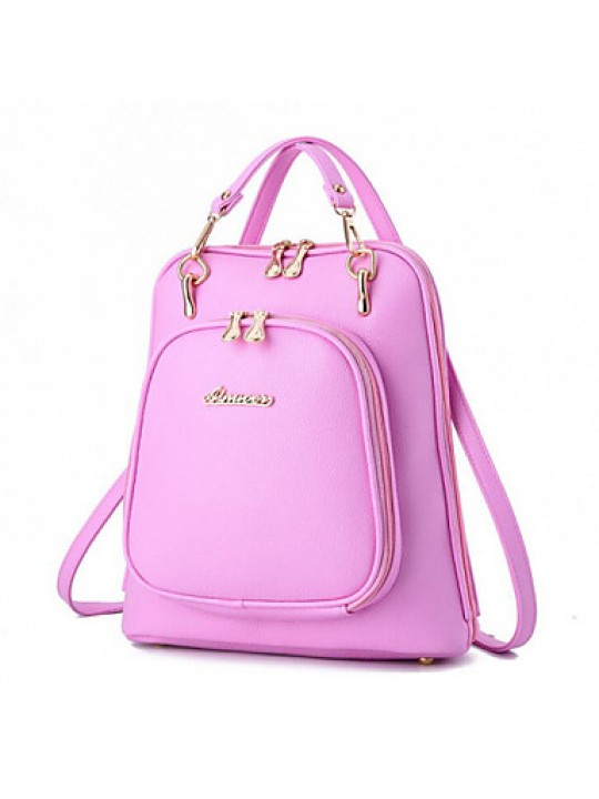 Women PU Sling Bag Backpack - White / Pink / Purple / Blue / Green / Red / Black / Burgundy