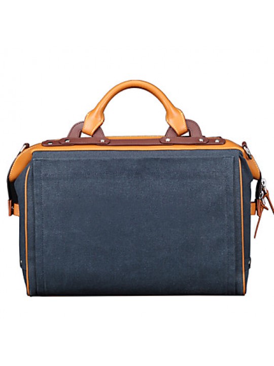 1248 Men Briefcase Top Grade Genuine Leather and Oxford Business Handbag Vintage First Layer Cowhide Shoulder Bag