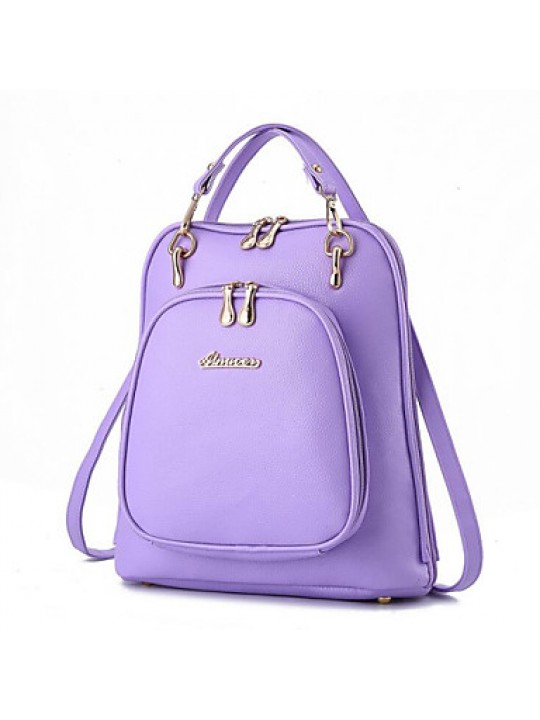 Women PU Sling Bag Backpack - White / Pink / Purple / Blue / Green / Red / Black / Burgundy