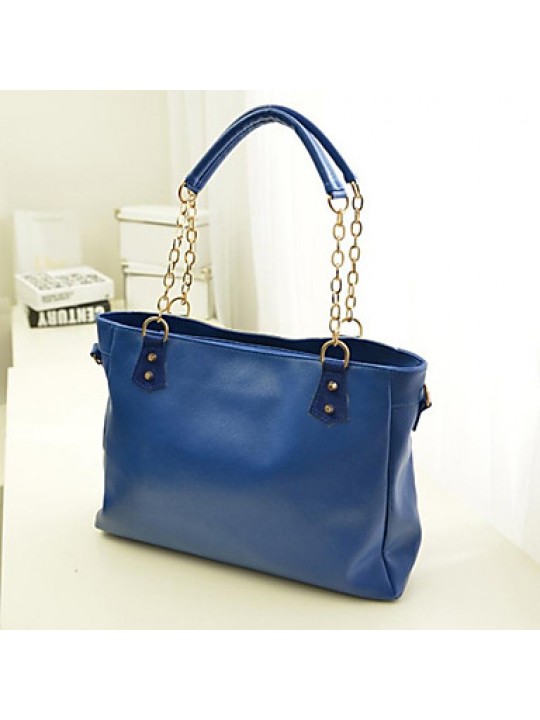 Women-Casual / Office & Career / Shopping-PU-Tote-Blue / Red / Black